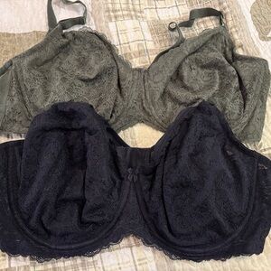 Torrid Lace Underwire Bra Set - Black and Green